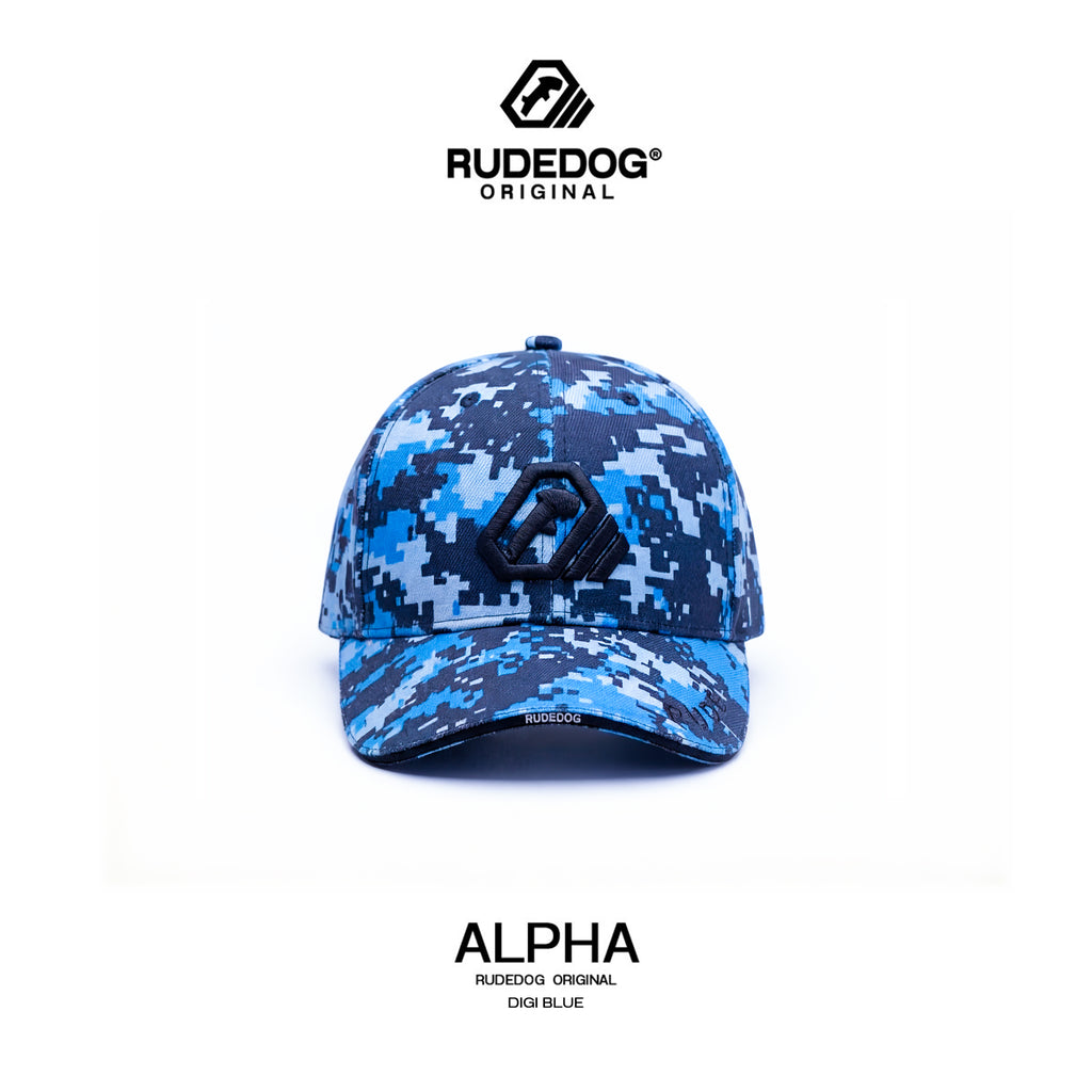 ALPHA CAP - ลายพรางดิจิทัลน้ำเงิน