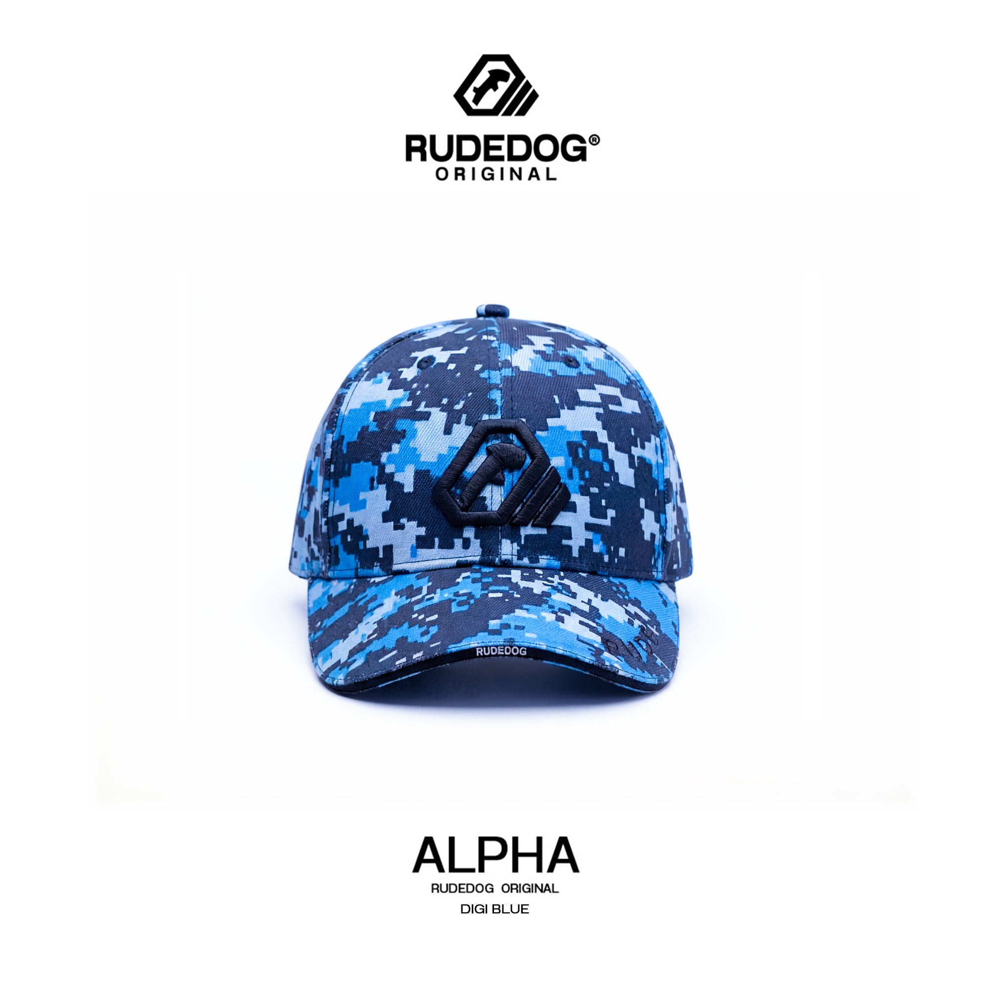 ALPHA CAP - ลายพรางดิจิทัลน้ำเงิน