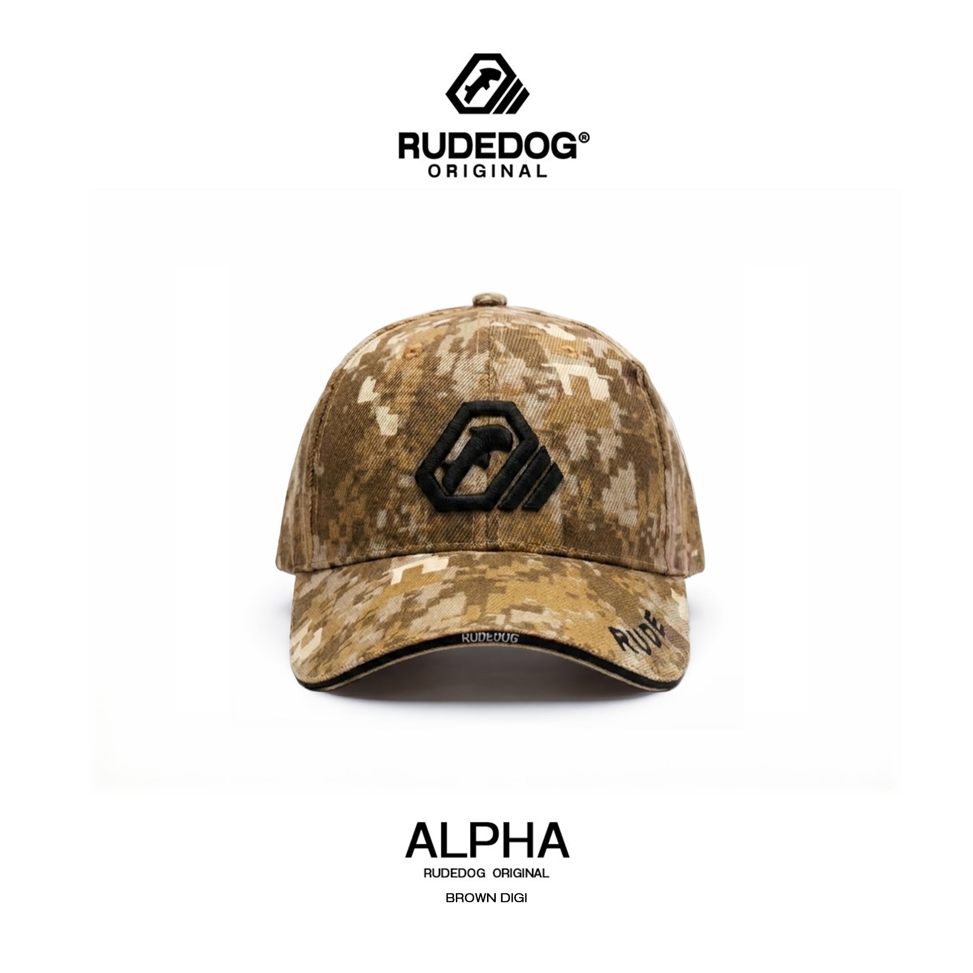ALPHA CAP - ลายพรางดิจิทัลน้ำตาล