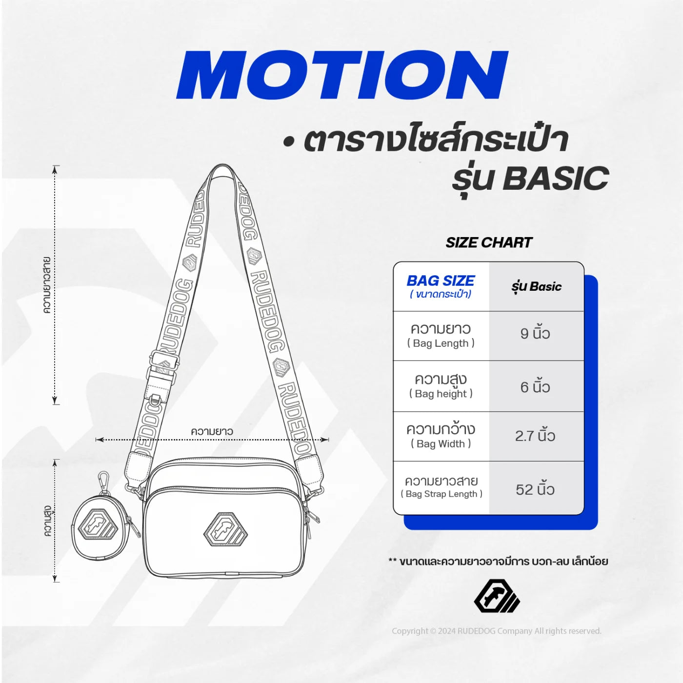 ภาพแสดงขนาด MOTION BASIC